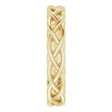 14K Yellow 4.3 mm Woven-Design Band Size 12