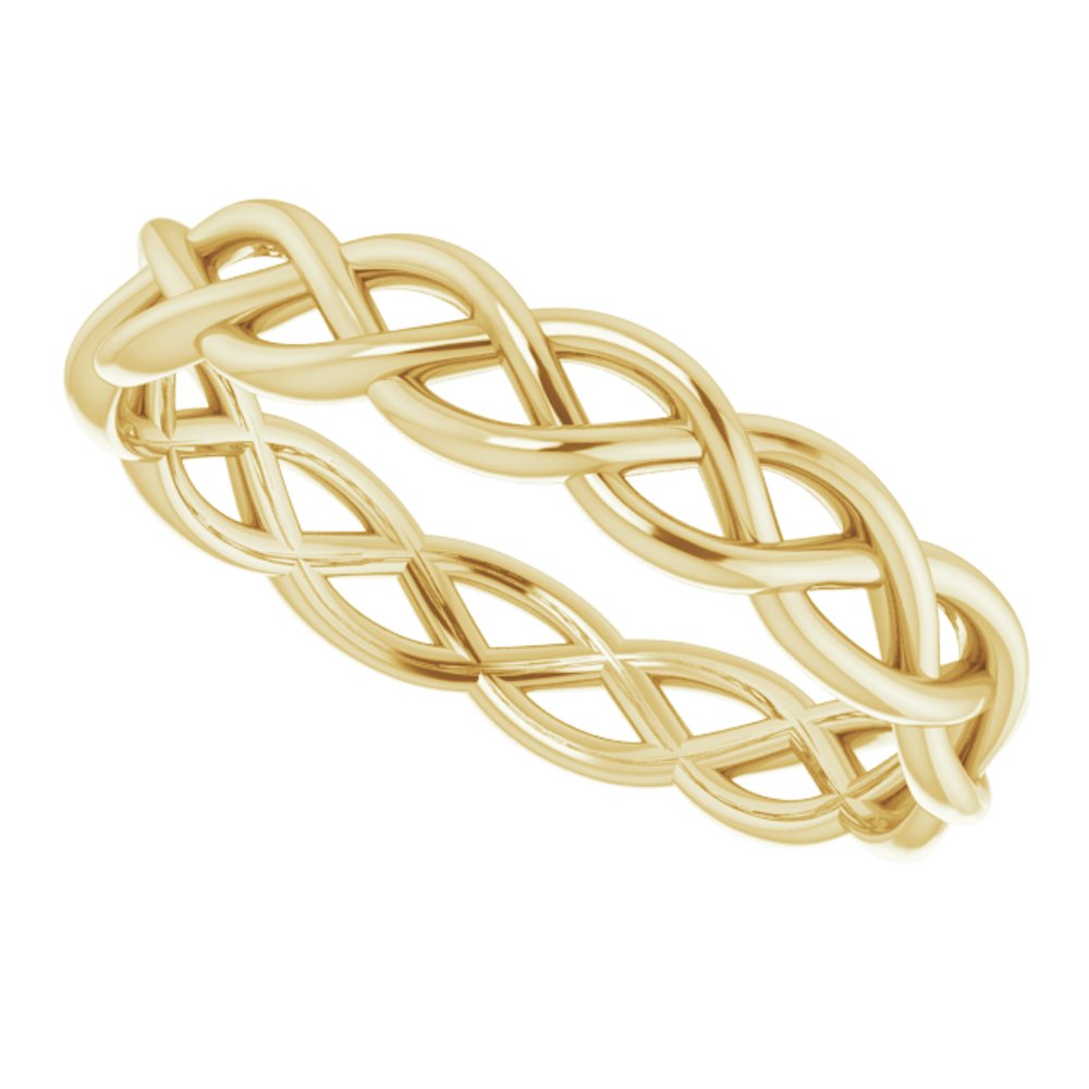14K Yellow 4.3 mm Woven-Design Band Size 12