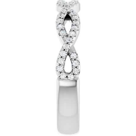 14K White Gold 1/5 CTW Natural Diamond Infinity-Inspired Anniversary Band