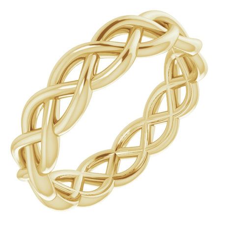 14K Yellow 4.3 mm Woven-Design Band Size 6