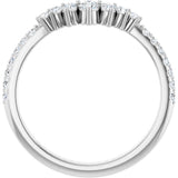 14K White Gold 1/3 CTW Natural Diamond Contour Band