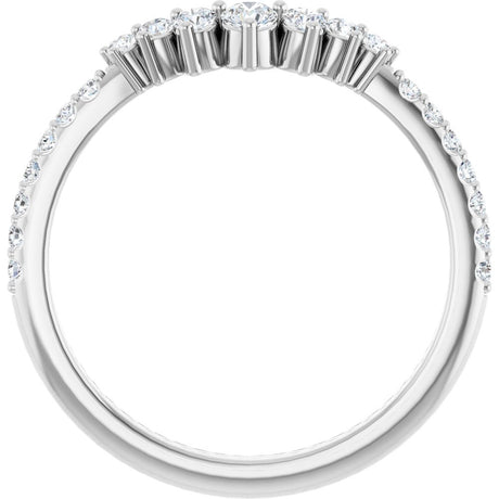 14K White Gold 1/3 CTW Natural Diamond Contour Band