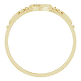 14K Yellow Gold .01 CT Natural Diamond Youth Heart Ring
