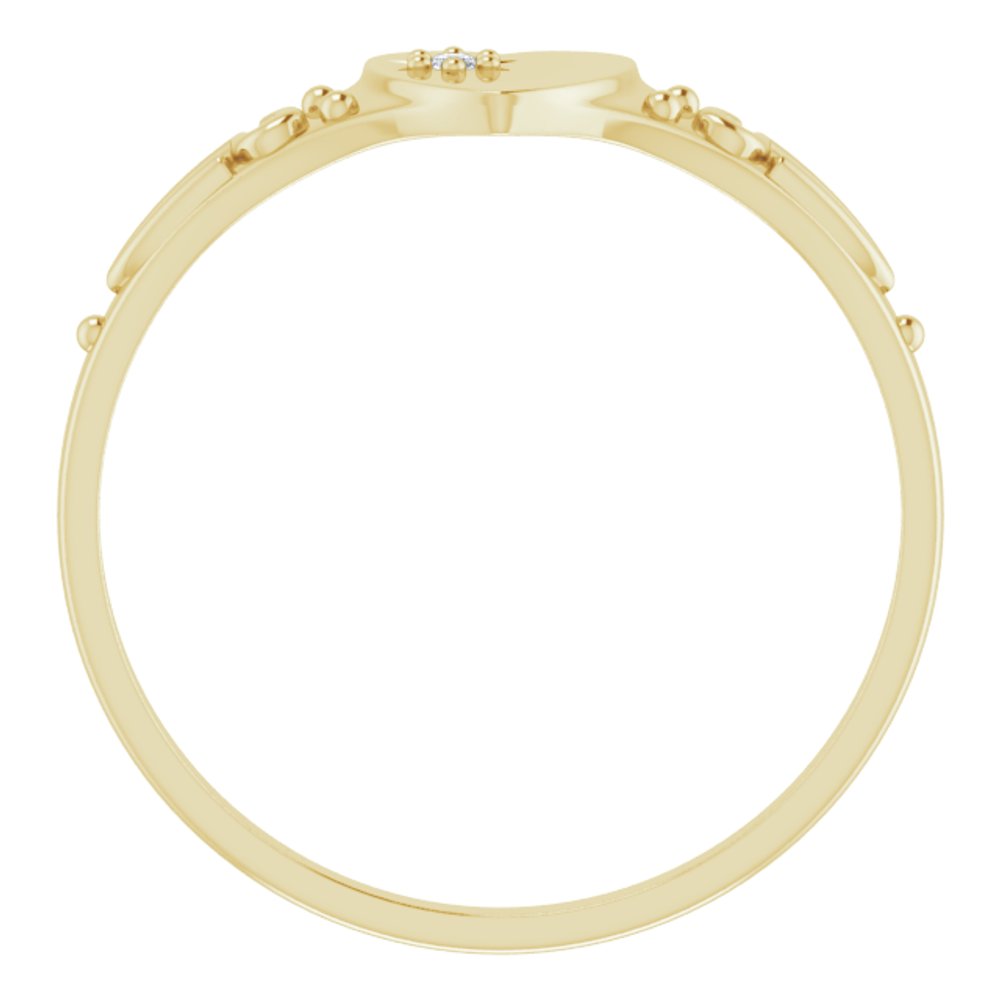 14K Yellow Gold .01 CT Natural Diamond Youth Heart Ring