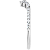 14K White Gold 1/3 CTW Natural Diamond Contour Band
