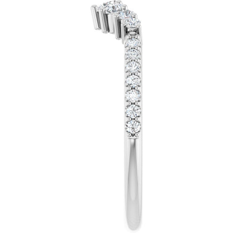 14K White Gold 1/3 CTW Natural Diamond Contour Band