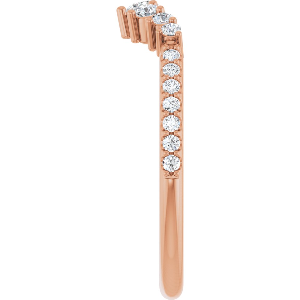 14K Rose 1/3 CTW Natural Diamond Contour Band