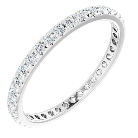 14K White Gold 5/8 CTW Lab-Grown Diamond  French-Set Eternity Band Size 6.5