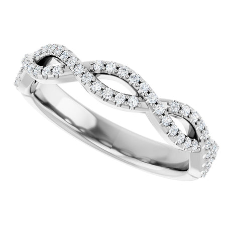 14K White 1/5 CTW Natural Diamond Infinity-Inspired Anniversary Band