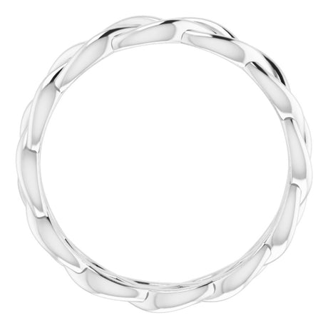 14K White Gold 4.3 mm Woven-Design Band Size 6