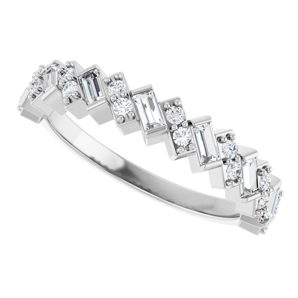 14K White 1/2 CTW Natural Diamond Anniversary Band