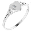 Sterling Silver .01 CT Natural Diamond Youth Heart Ring