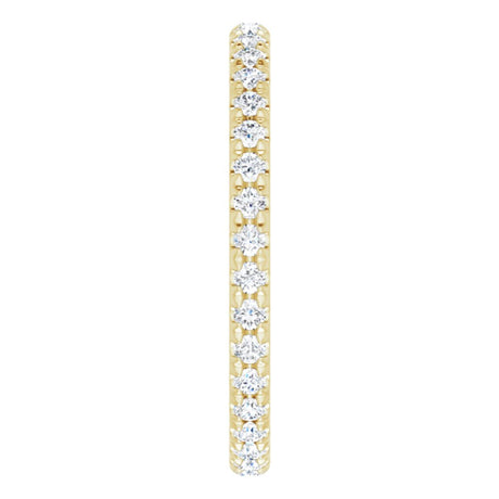 14K Yellow Gold 1/2 CTW Lab-Grown Diamond  French-Set Eternity Band Size 5