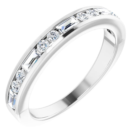 14K White 1/2 CTW Natural Diamond Anniversary Band