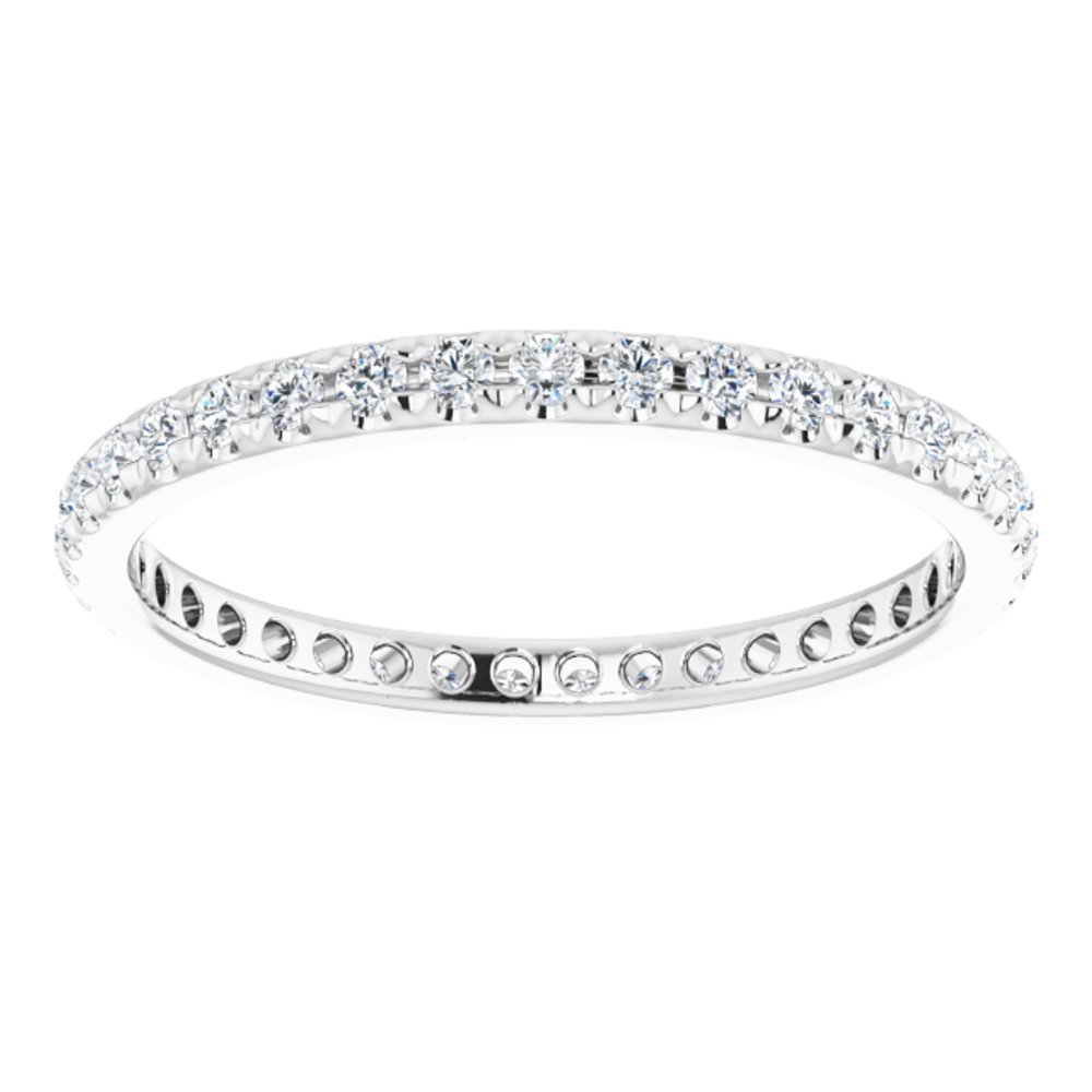 14K White Gold 5/8 CTW Lab-Grown Diamond  French-Set Eternity Band Size 6.5
