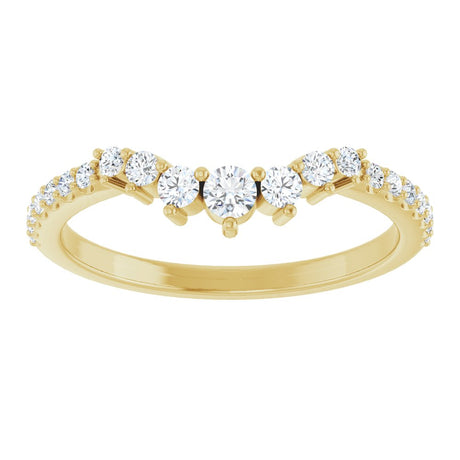 14K Yellow Gold 1/3 CTW Natural Diamond Contour Band