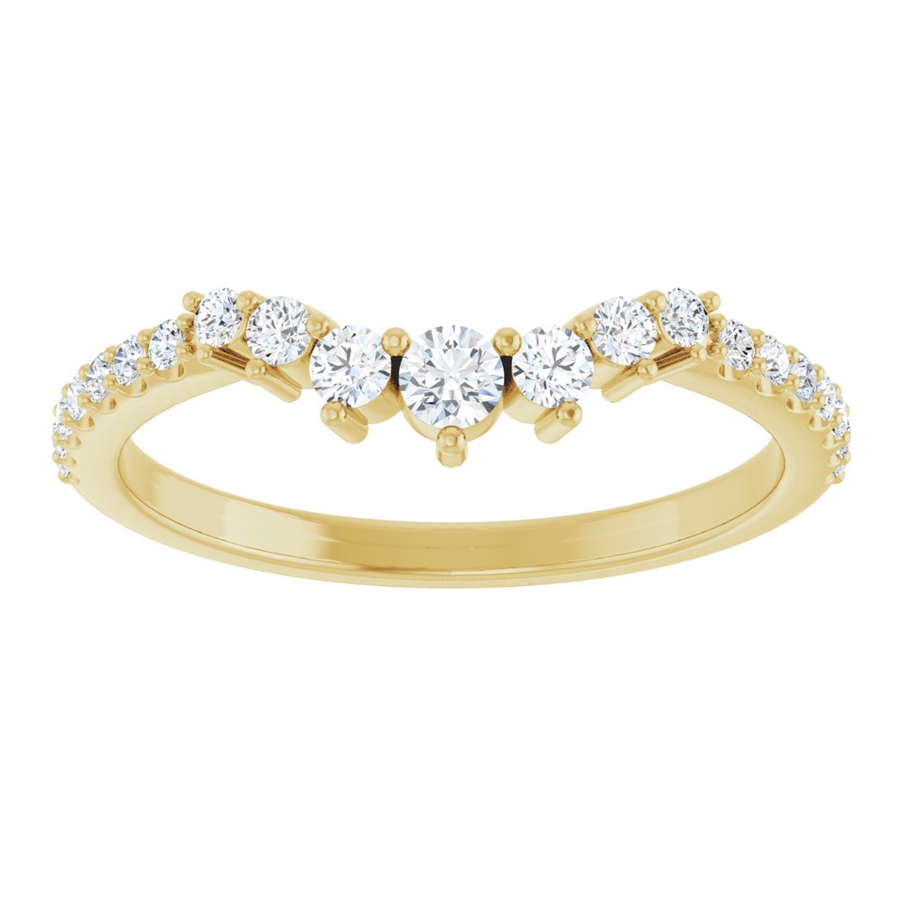 14K Yellow 1/3 CTW Natural Diamond Contour Band