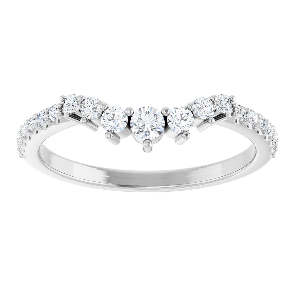 14K White 1/3 CTW Natural Diamond Contour Band