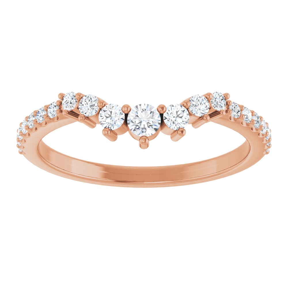 14K Rose 1/3 CTW Natural Diamond Contour Band