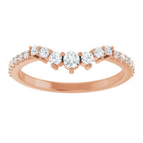 14K Rose Gold 1/3 CTW Natural Diamond Contour Band