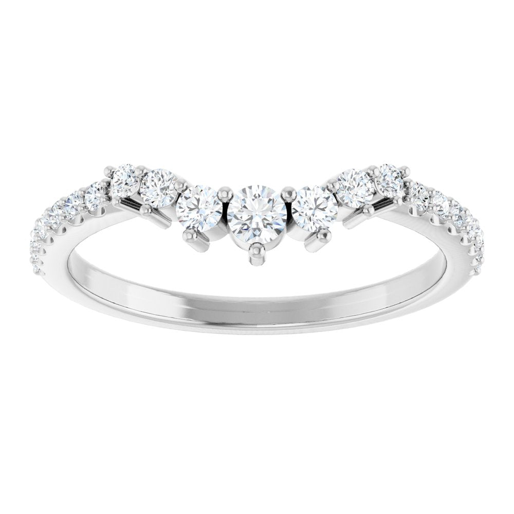 14K White Gold 1/3 CTW Natural Diamond Contour Band