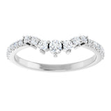 14K White Gold 1/3 CTW Natural Diamond Contour Band