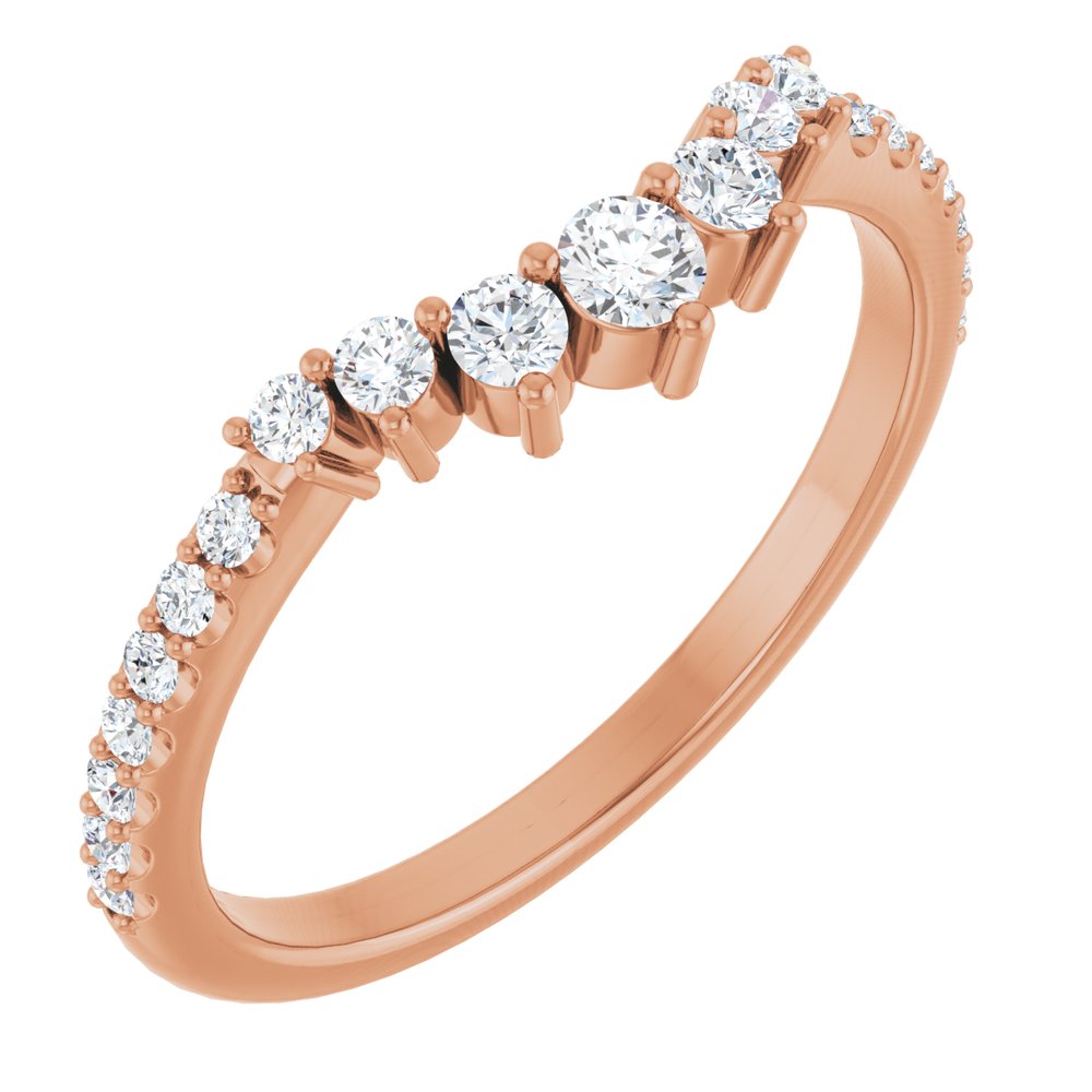 14K Rose 1/3 CTW Natural Diamond Contour Band