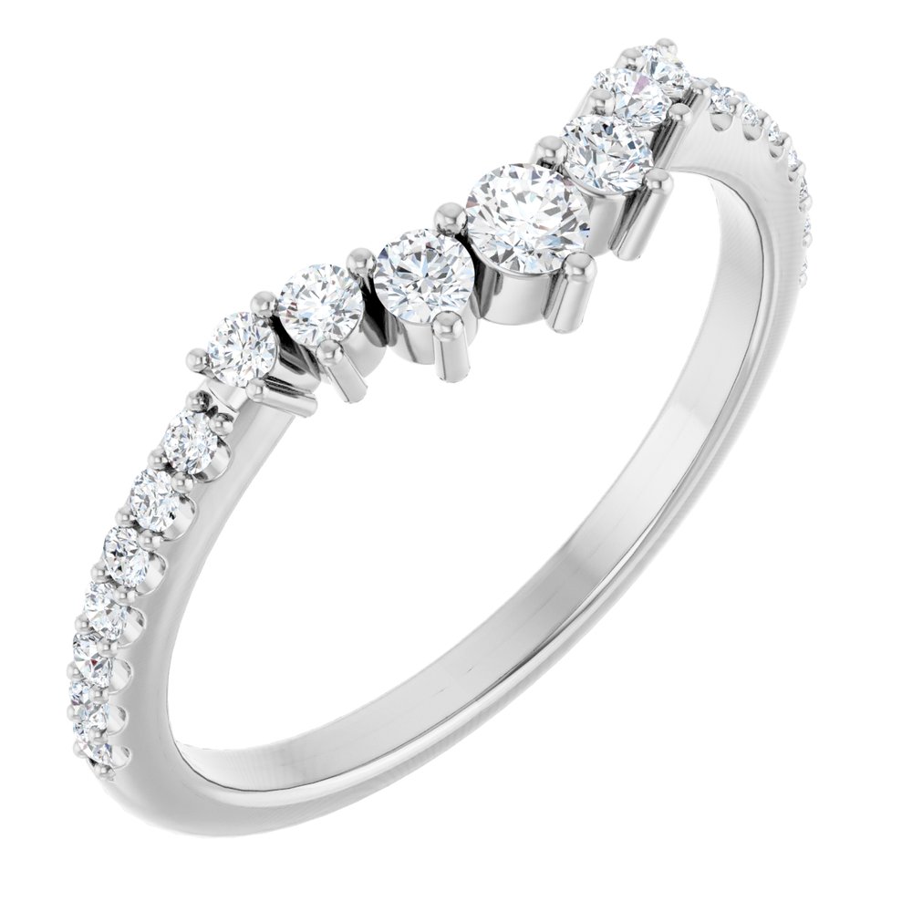 14K White 1/3 CTW Natural Diamond Contour Band