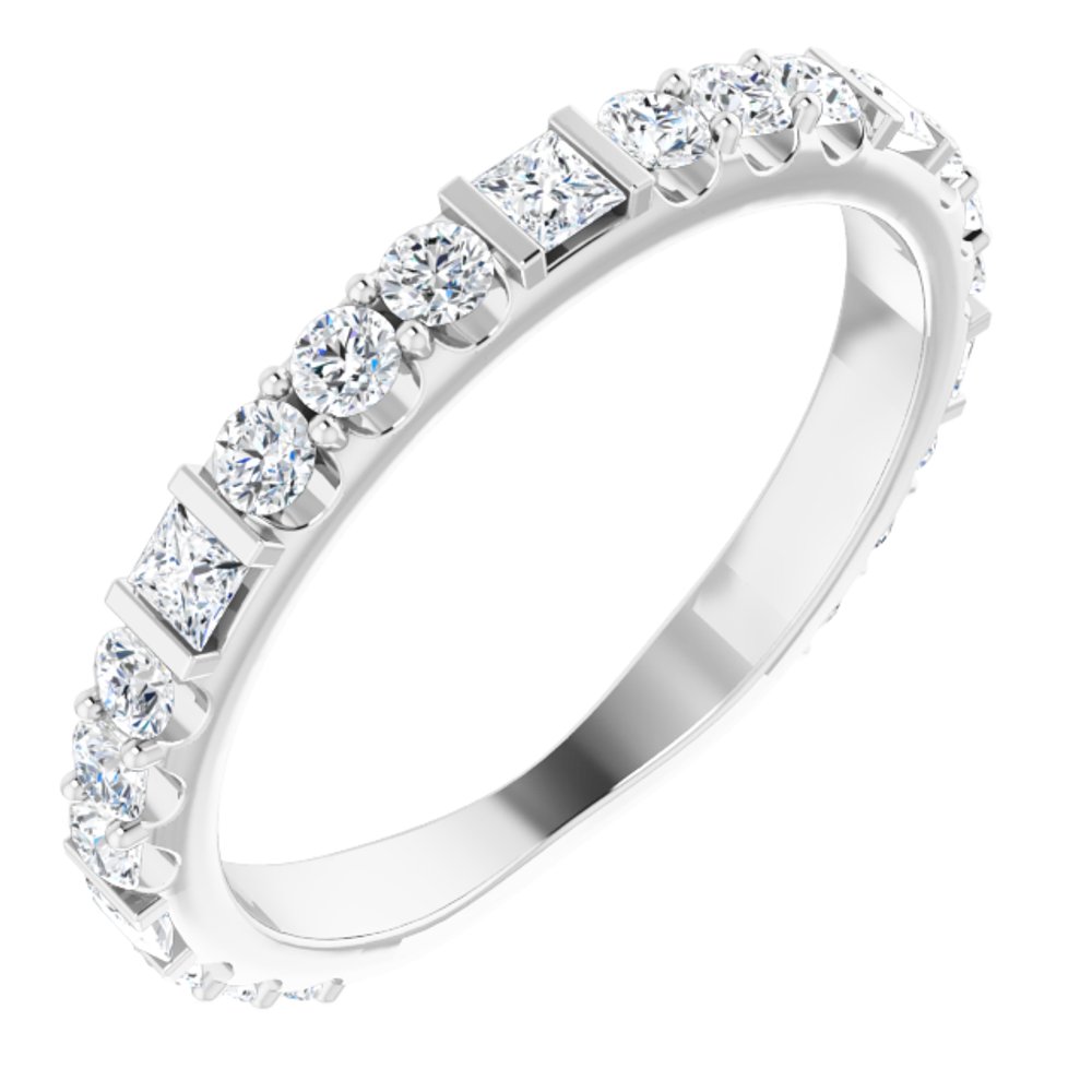 Platinum 3/4 CTW Natural Diamond Anniversary Band