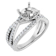 14K White 8 mm Round 5/8 CTW Lab-Grown Diamond Semi-Set Engagement Ring