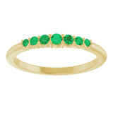 14K Yellow Gold Natural Emerald Stackable Ring