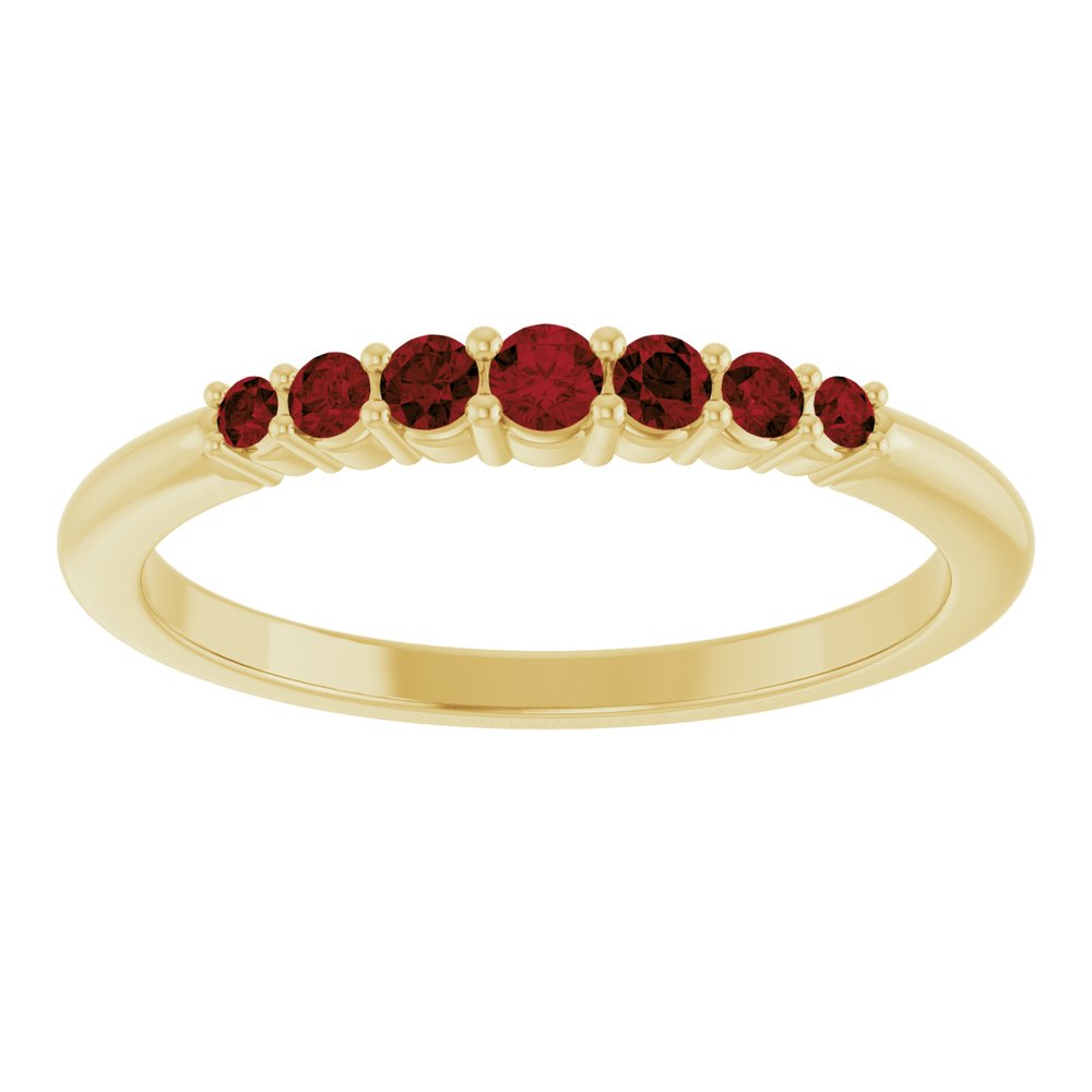 14K Yellow Natural Mozambique Garnet Stackable Ring