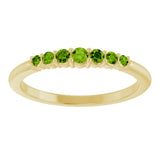 14K Yellow Natural Peridot Stackable Ring