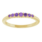 14K Yellow Gold Natural Amethyst Stackable Ring