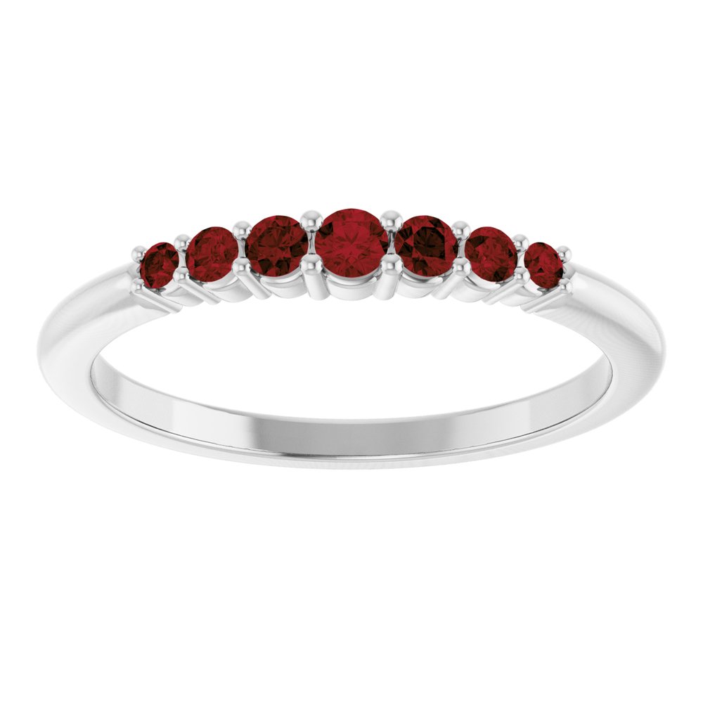 Sterling Silver Natural Mozambique Garnet Stackable Ring