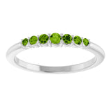 14K White Gold Natural Peridot Stackable Ring