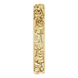 14K Yellow Gold 3 mm Floral Half Round Band Size 6.5
