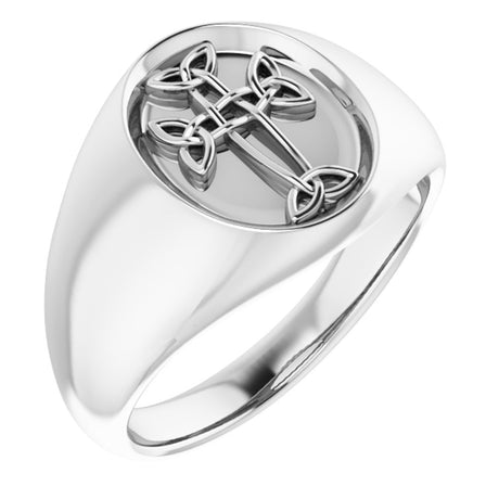 Sterling Silver Celtic-Inspired Cross Ring  