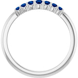 14K White Blue Sapphire Stackable Ring