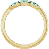 14K Yellow Natural Blue Zircon Stackable Ring