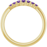 14K Yellow Gold Natural Amethyst Stackable Ring