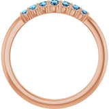 14K Rose Gold Natural Aquamarine Stackable Ring