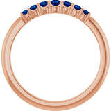 14K Rose Natural Blue Sapphire Stackable Ring