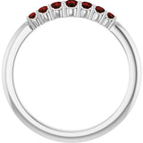 Sterling Silver Natural Mozambique Garnet Stackable Ring