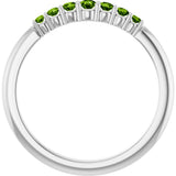 14K White Gold Natural Peridot Stackable Ring