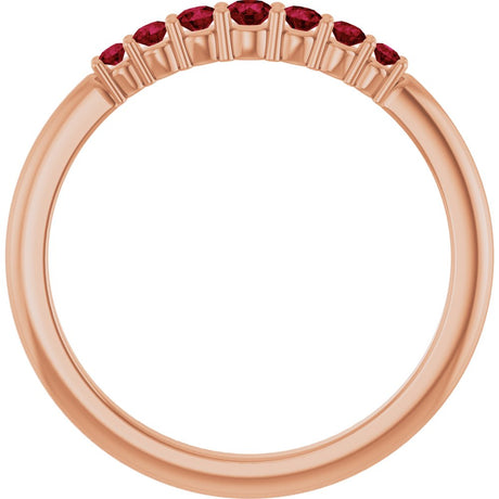 14K Rose Gold Natural Ruby Stackable Ring