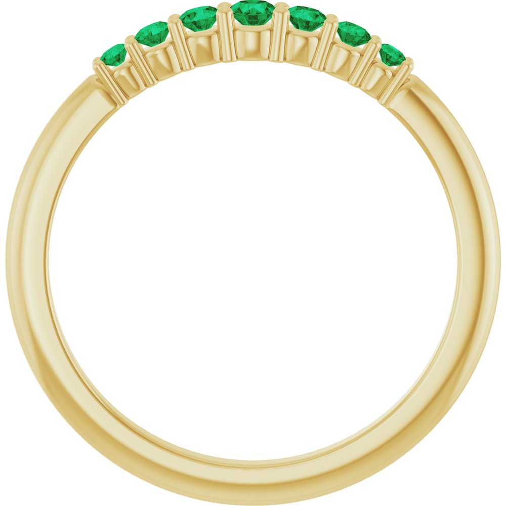 14K Yellow Gold Natural Emerald Stackable Ring