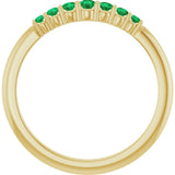 14K Yellow Gold Natural Emerald Stackable Ring