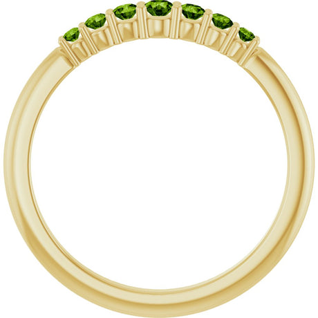 14K Yellow Natural Peridot Stackable Ring