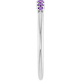 14K White Gold Natural Amethyst Stackable Ring